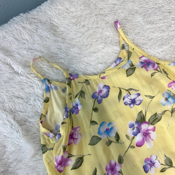 Vintage AMY TOO! Yellow High Neck Floral Sun Dress Girls Size 8 - Picture 3 of 7